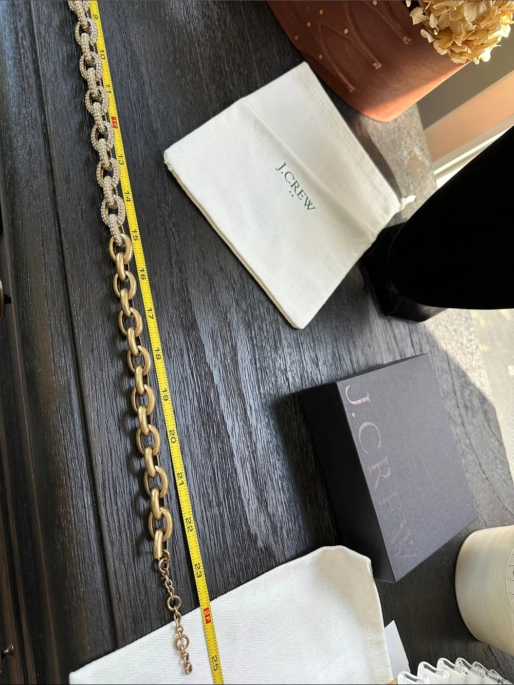 J. Crew  Very Rare pave Gold-Tone Chain statement necklace/ Crystal-Encrusted.